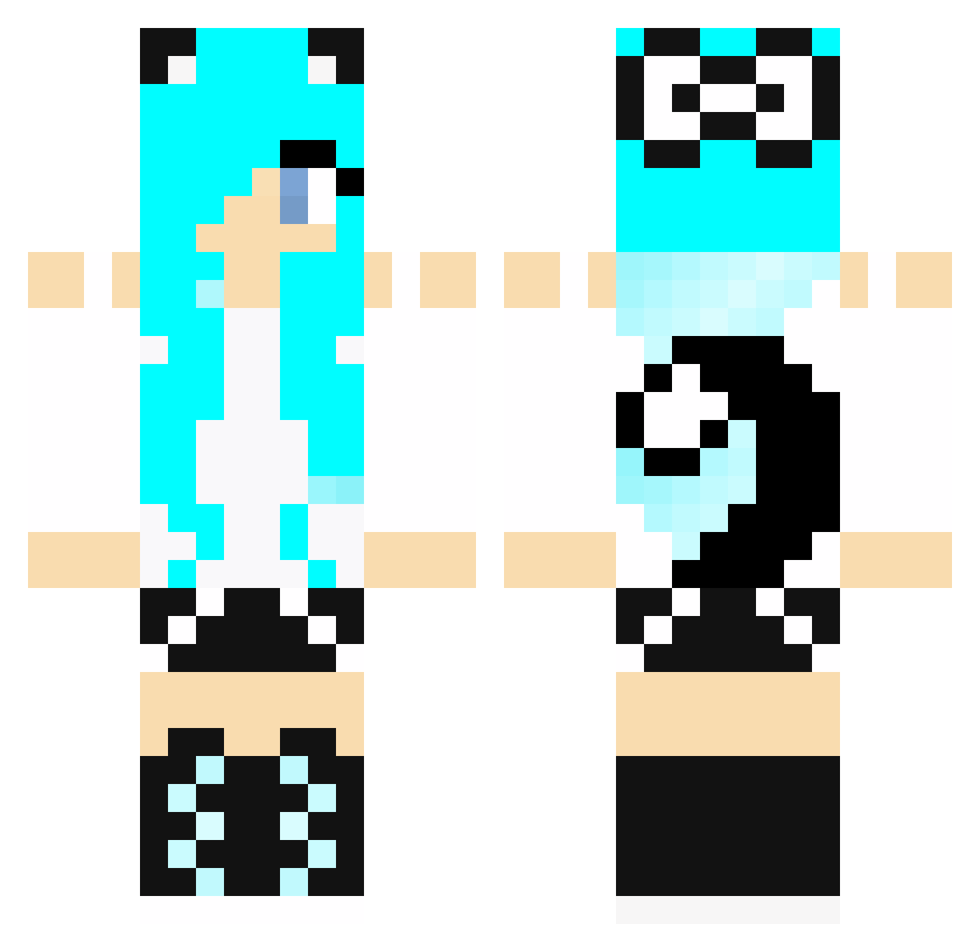 Weena_Beena Minecraft skin, front and back view