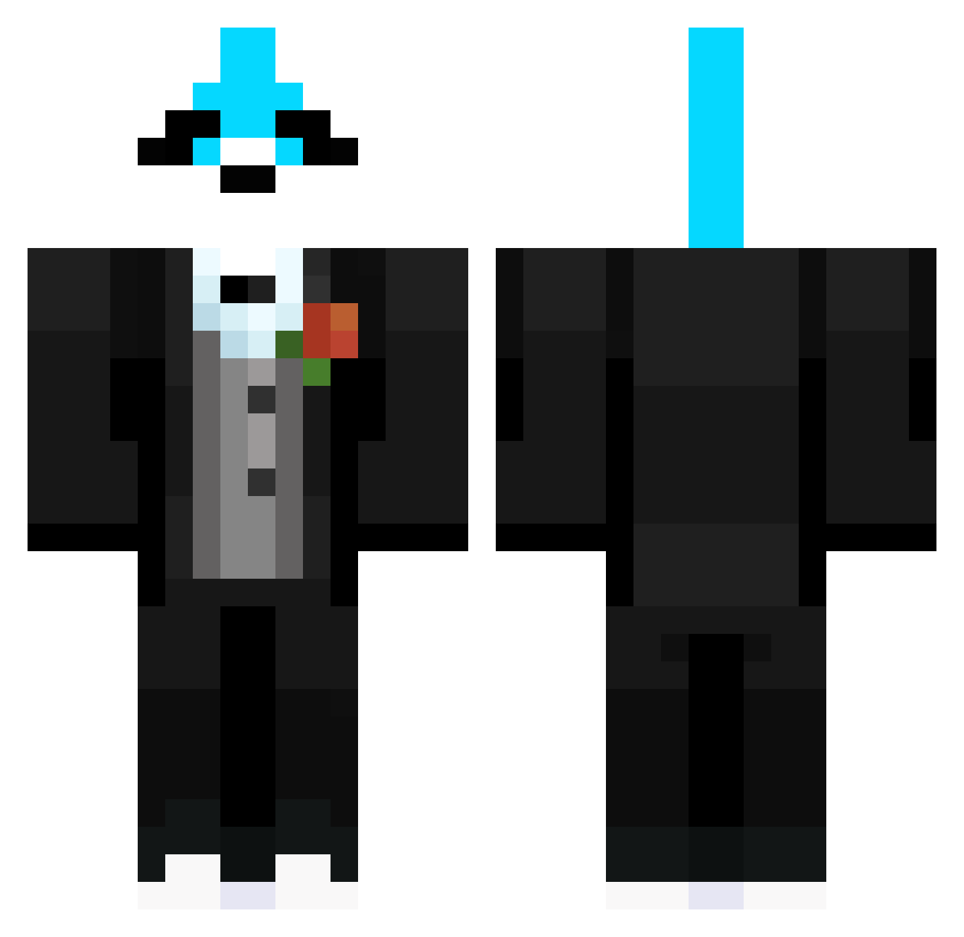 uzuhaa Minecraft skin, front and back view