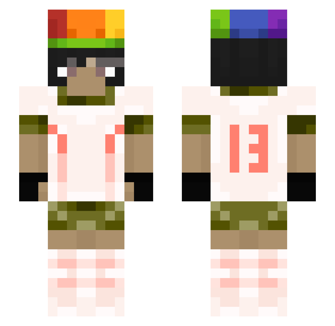 _Fatiq Minecraft skin, front and back view