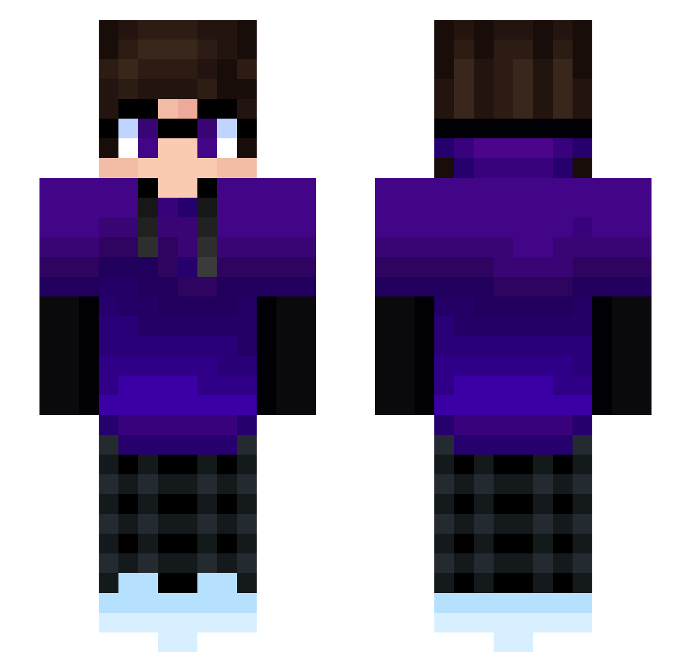 RainStainn Minecraft skin, front and back view