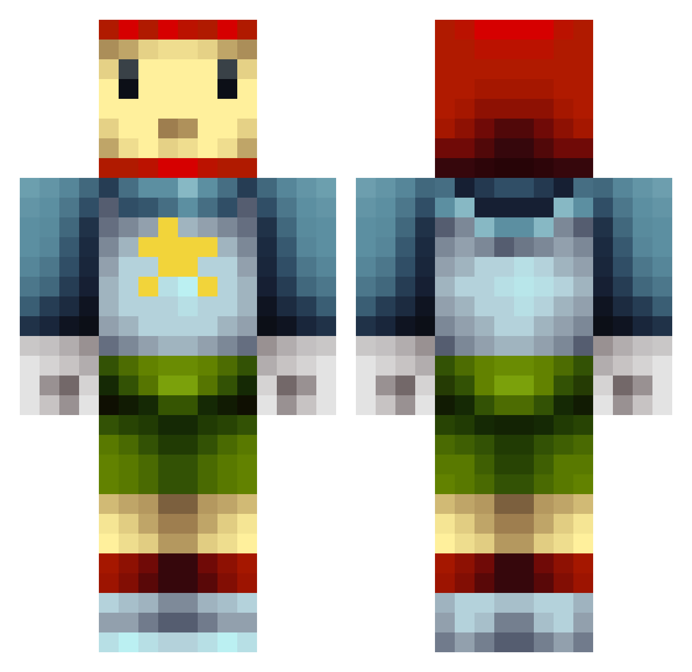MVXWEEL Minecraft skin, front and back view