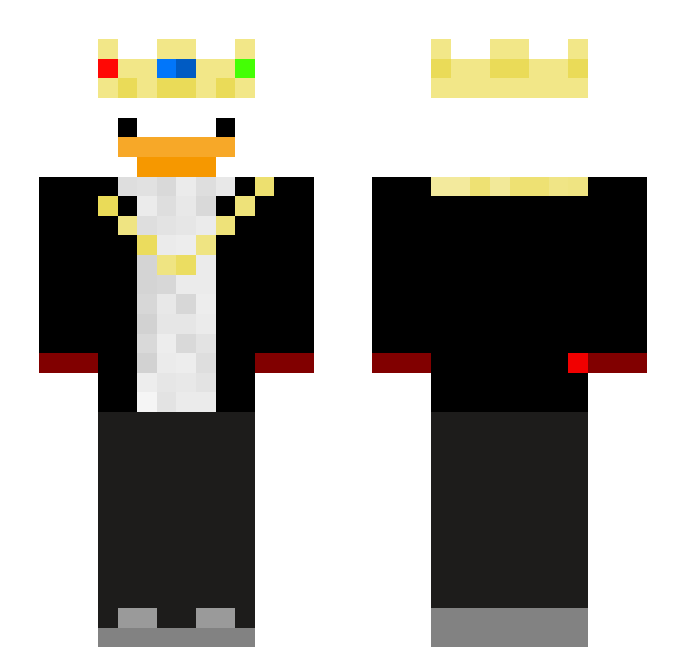 thebubl Minecraft skin, front and back view