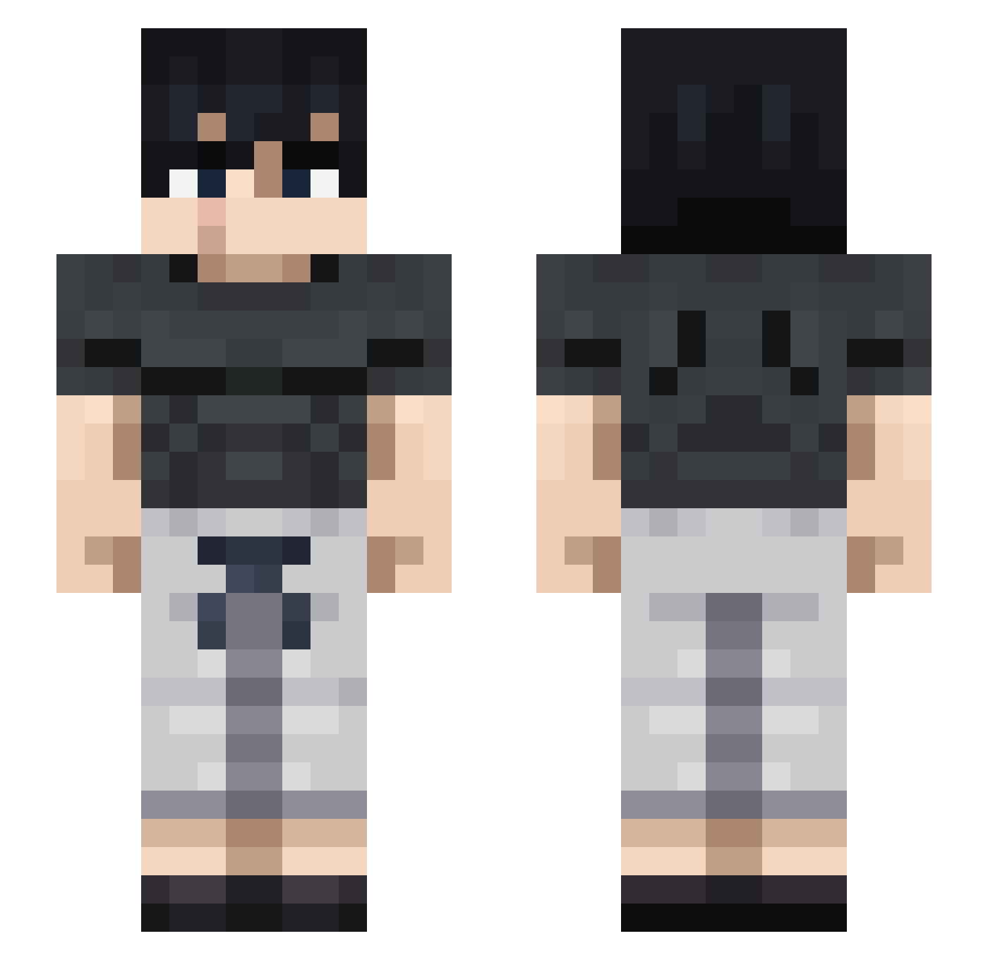 ZecivalX Minecraft skin, front and back view