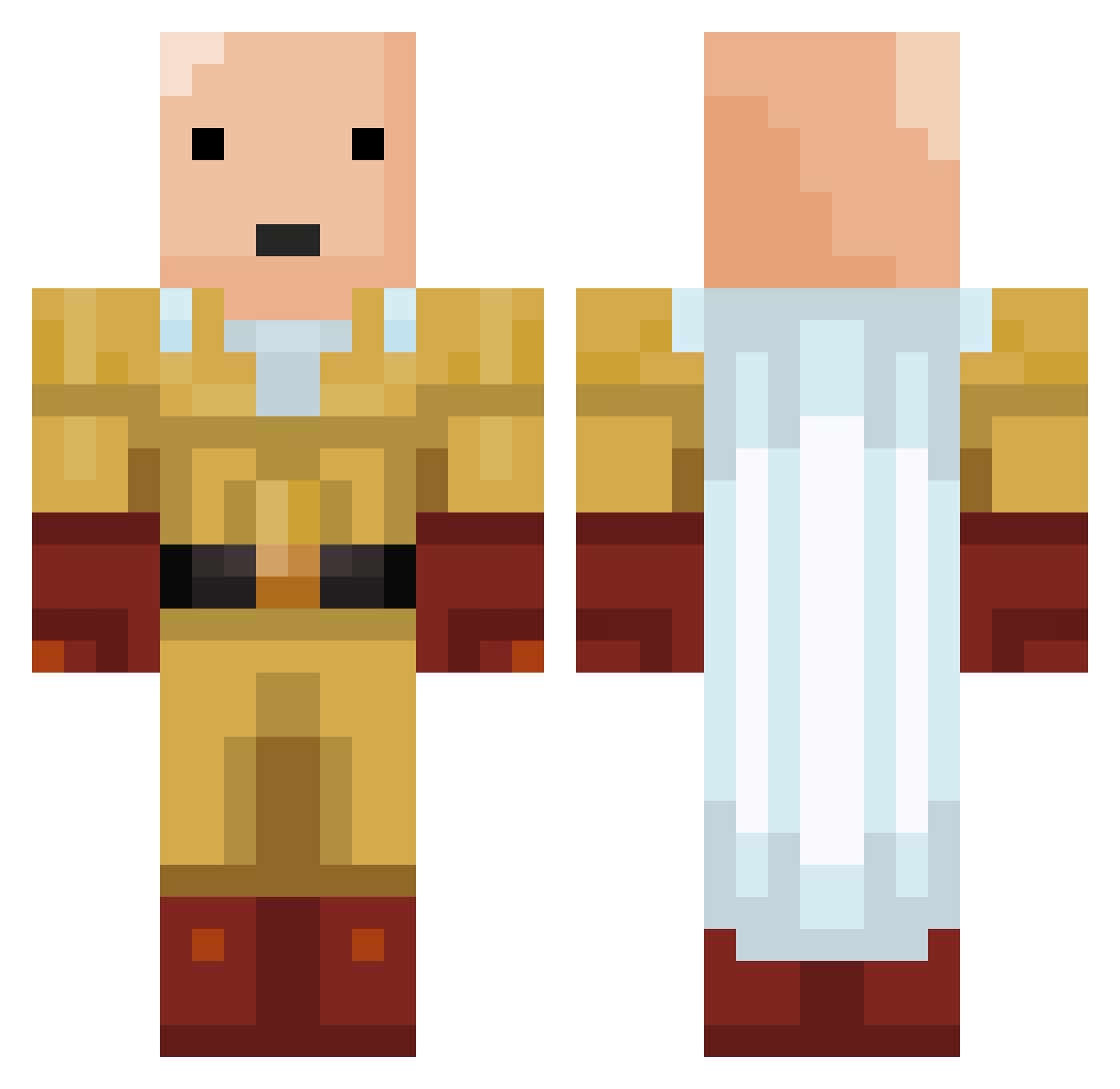 Recursively Minecraft skin, front and back view
