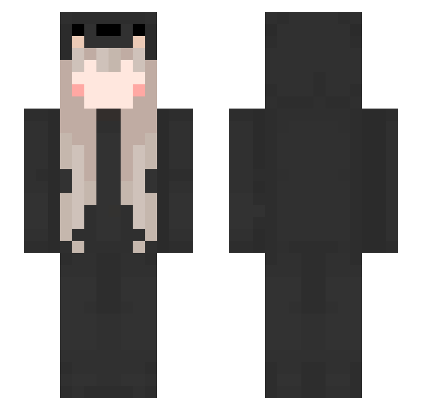 xcottoncandyx Minecraft skin, front and back view