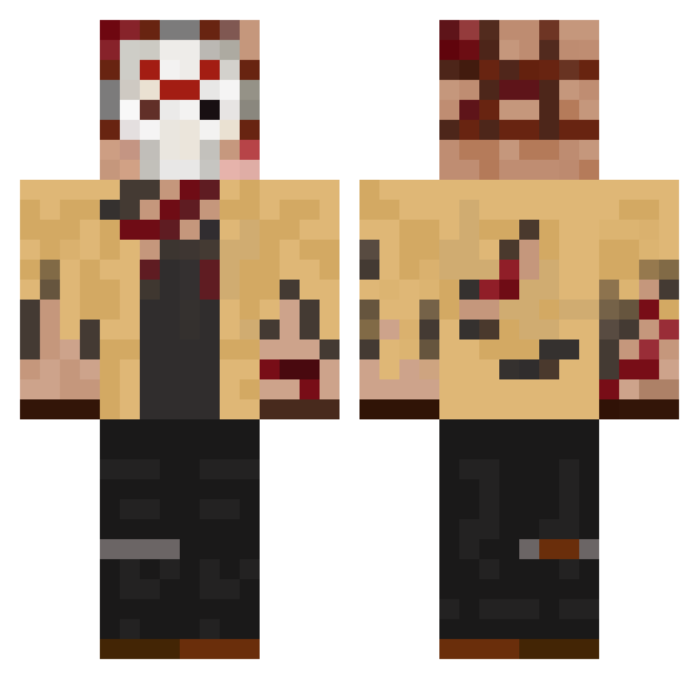 DeividELMago Minecraft skin, front and back view