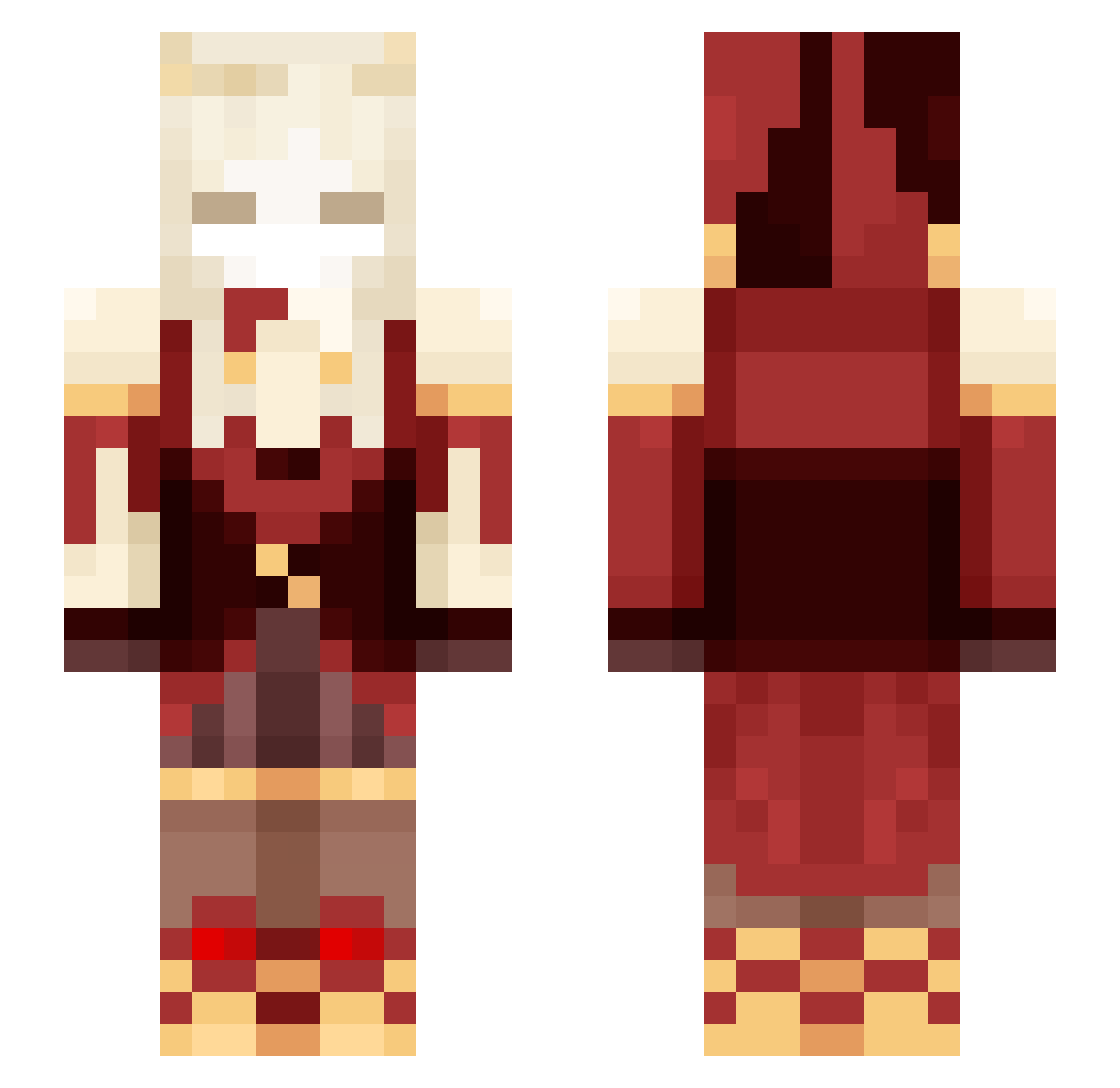 zztbgfg Minecraft skin, front and back view