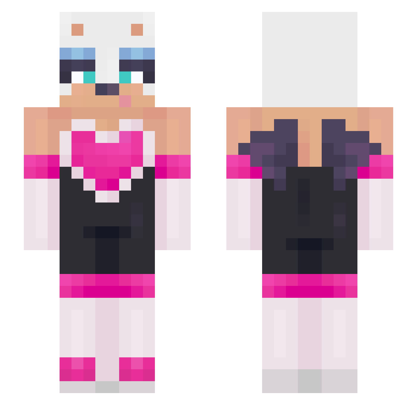 HaleyIsAnEgg Minecraft skin, front and back view