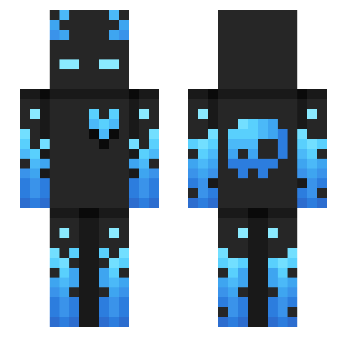 JuanMaster500 Minecraft skin, front and back view