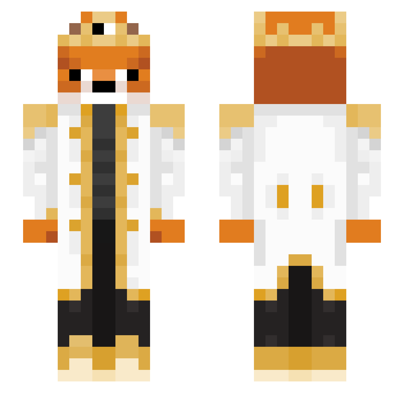 Kingfox2538 Minecraft skin, front and back view