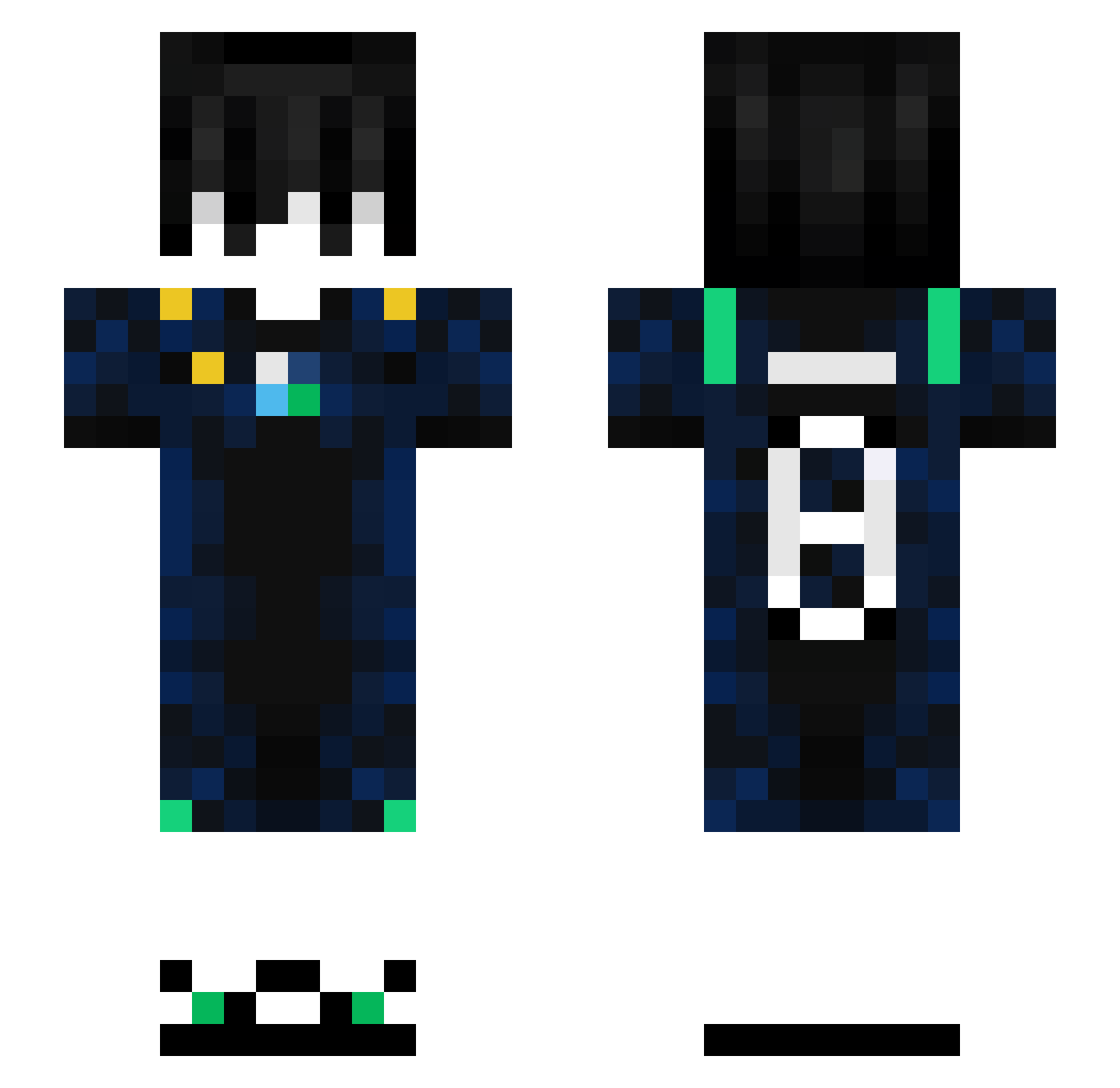 y7kkc Minecraft skin, front and back view