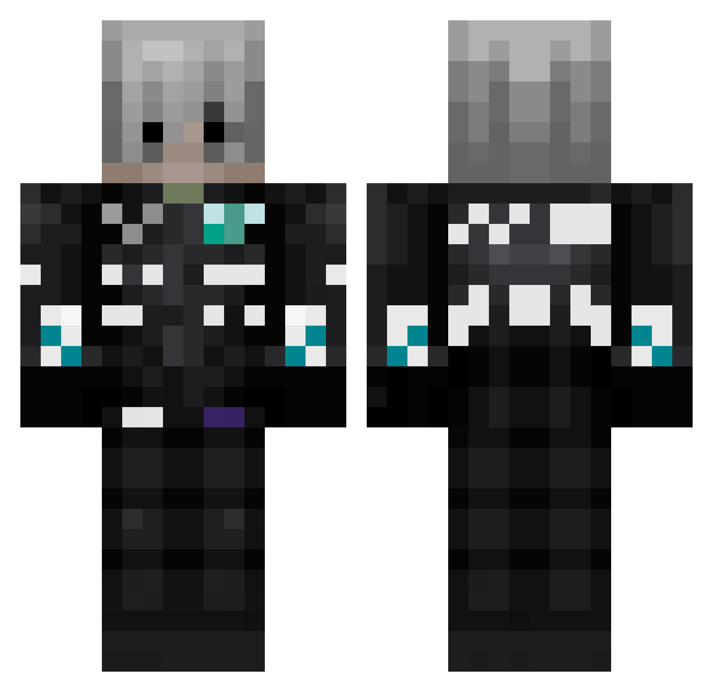 Infernally Minecraft skin, front and back view
