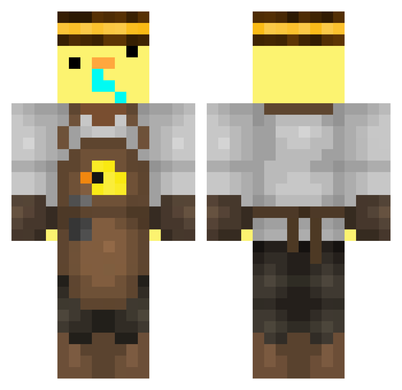 cookiepiece Minecraft skin, front and back view