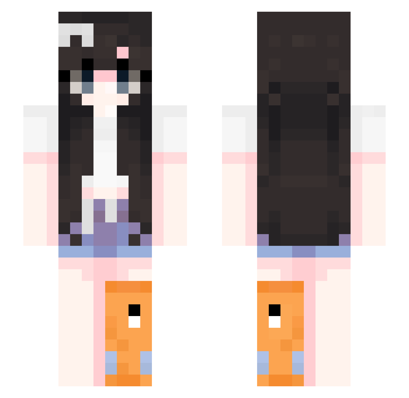 Renaxielle Minecraft skin, front and back view