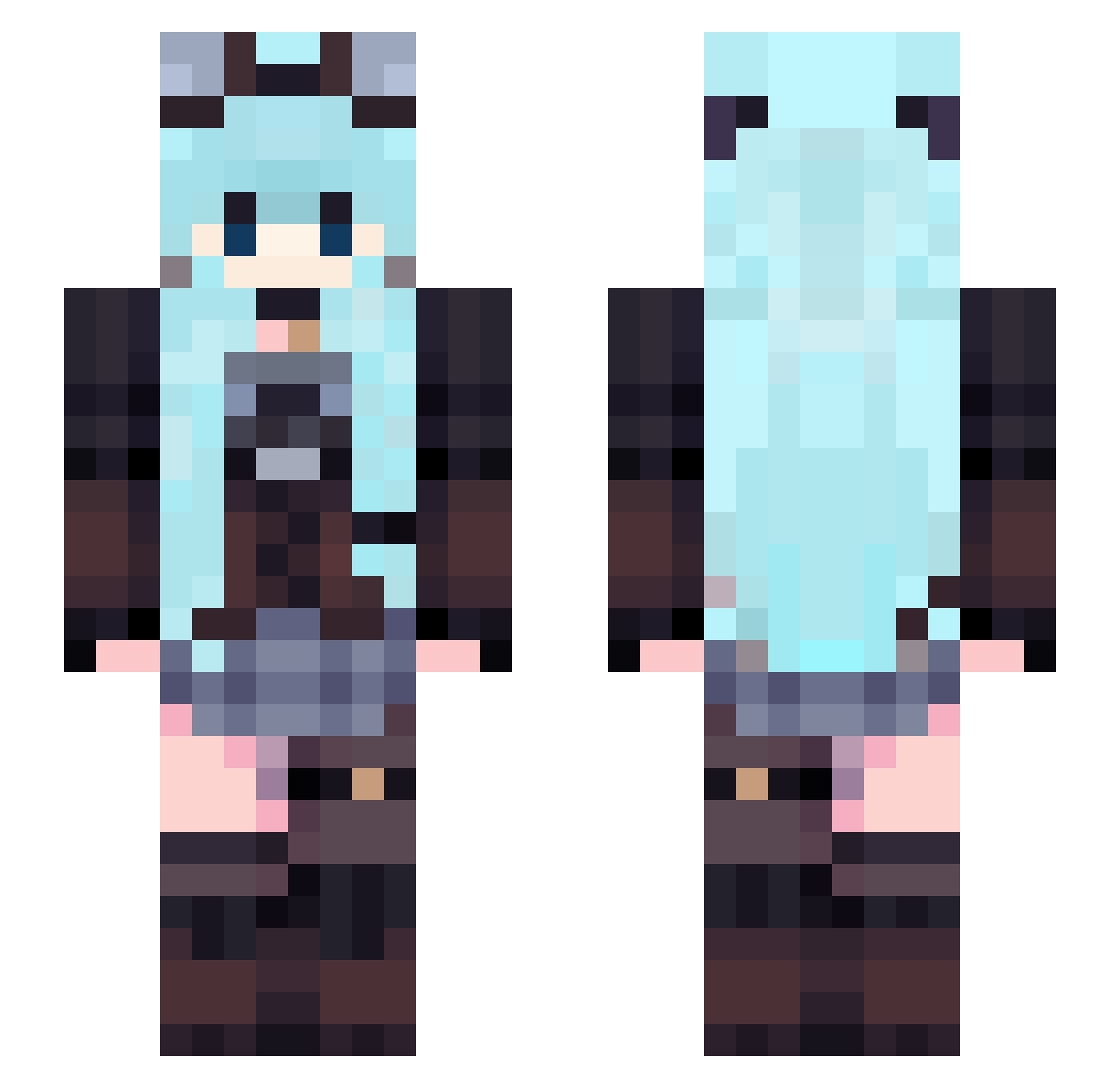ThisBit Minecraft skin, front and back view