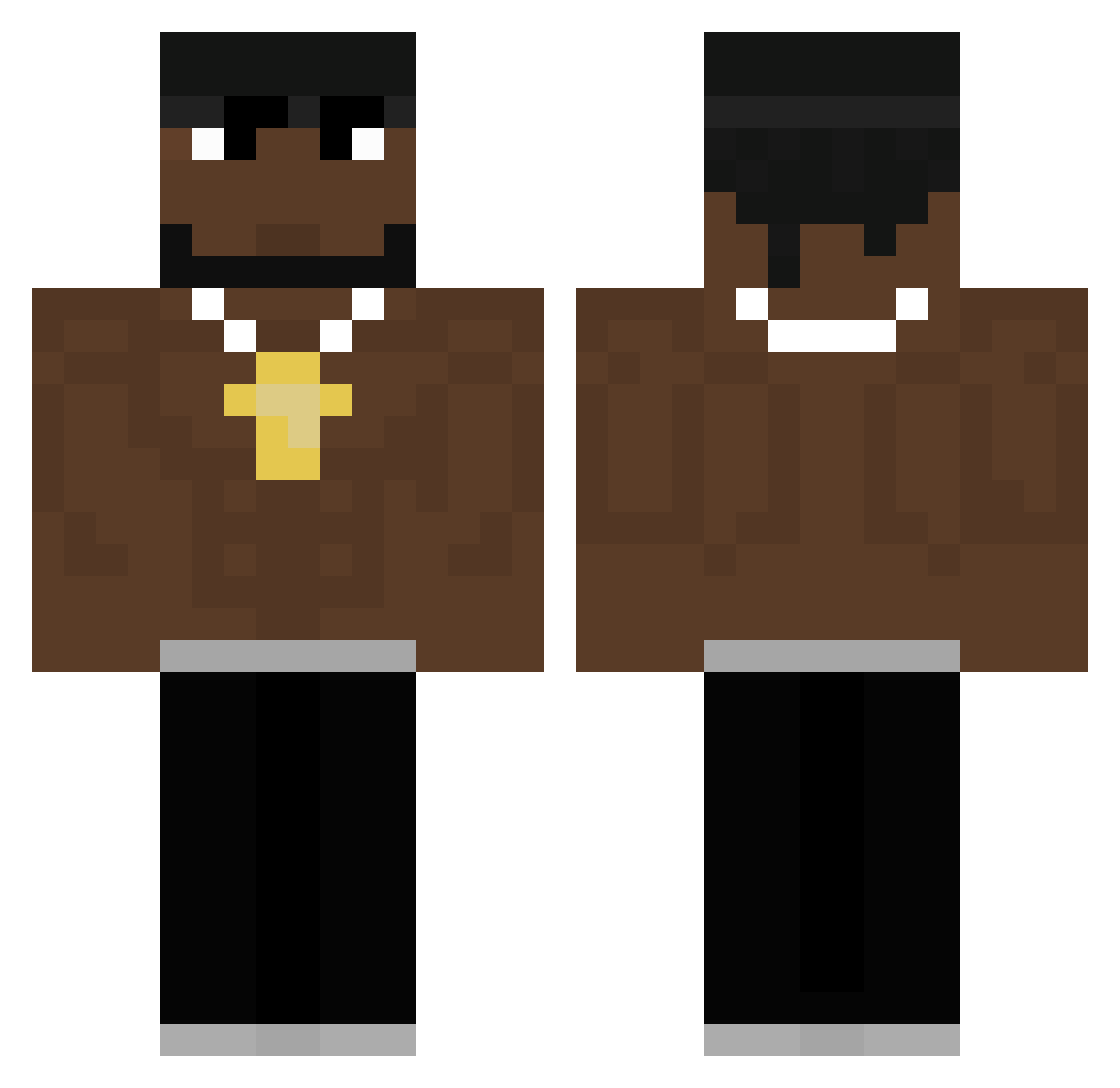 ksizx Minecraft skin, front and back view