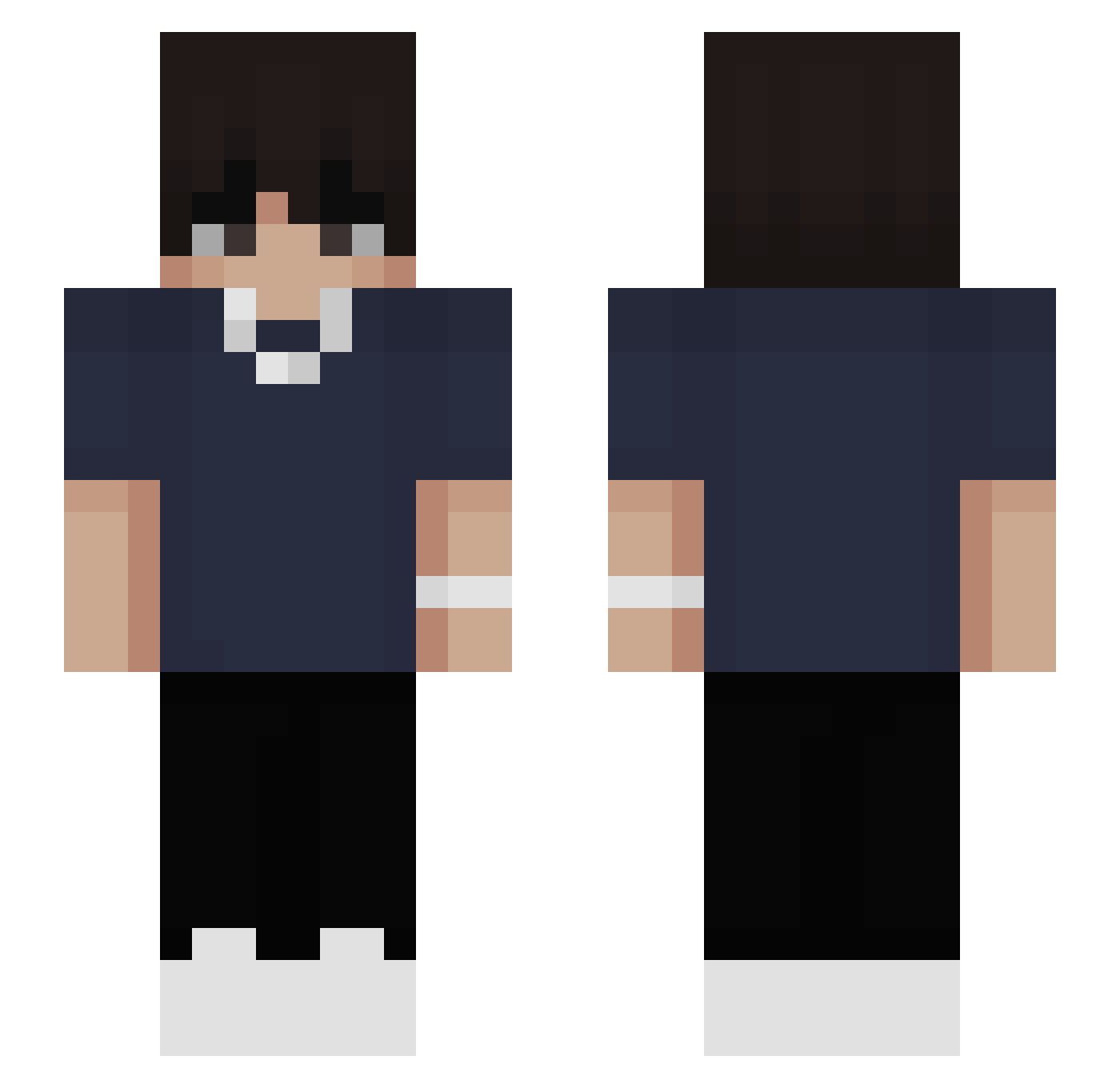 Spike8ty4 Minecraft skin, front and back view