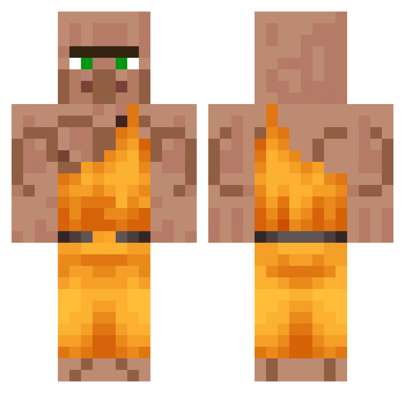MASTfred Minecraft skin, front and back view