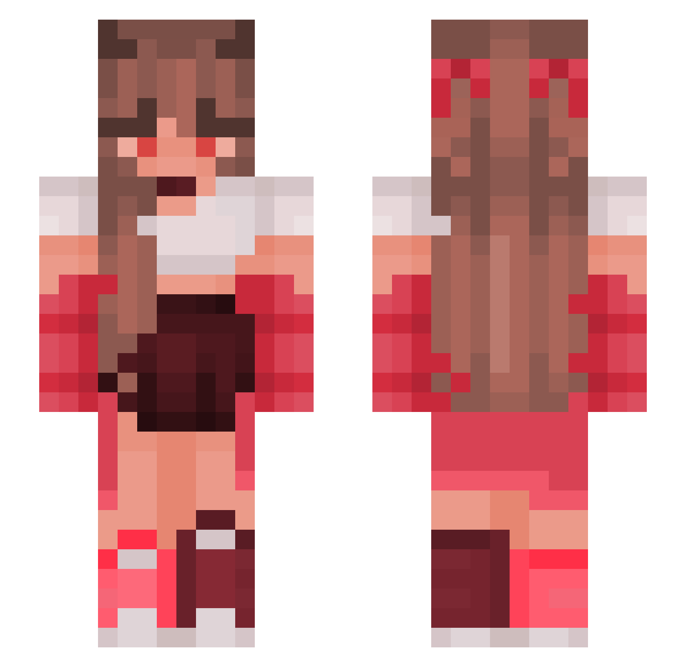 sxmy Minecraft skin, front and back view