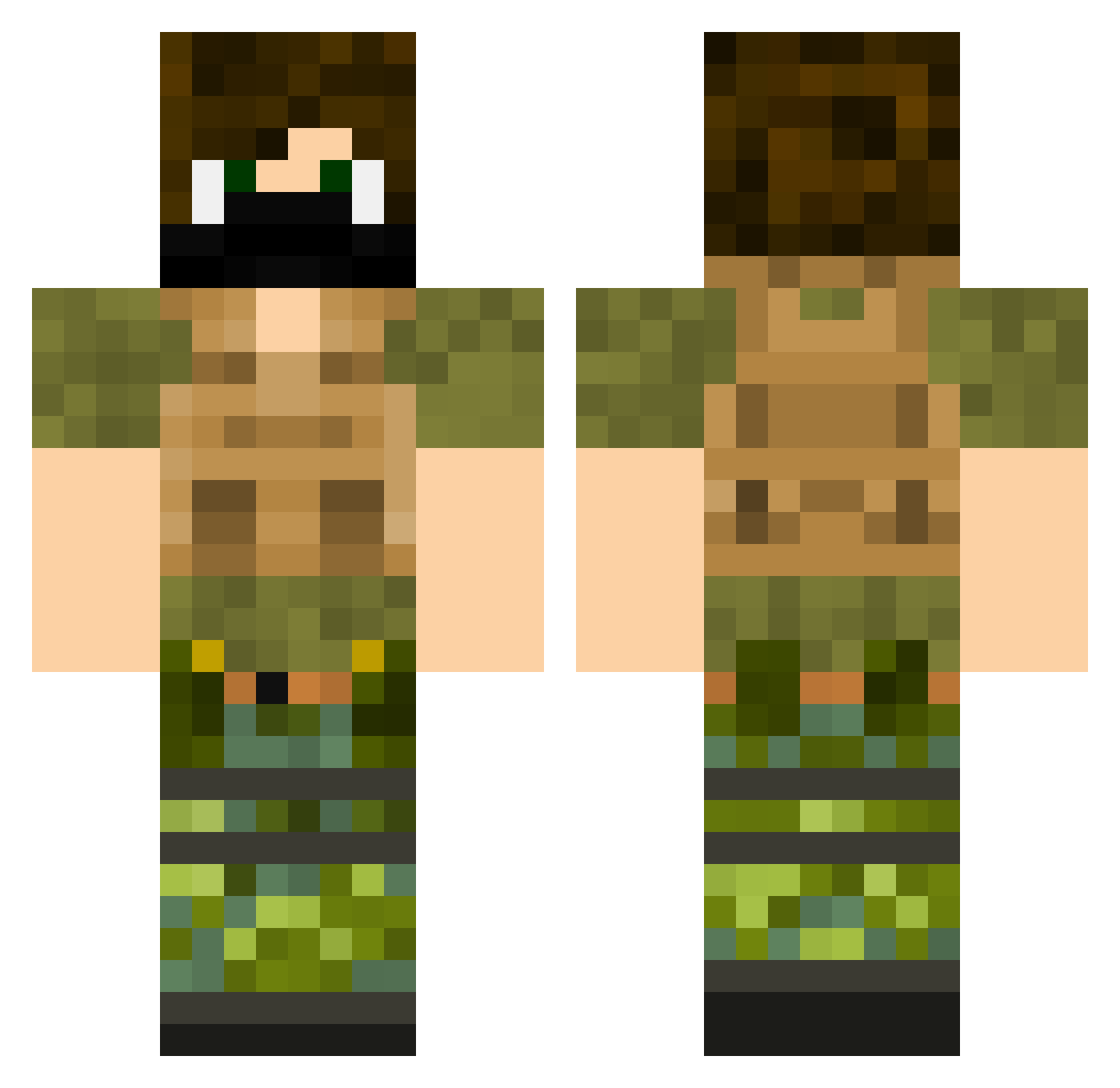 Raco_Born Minecraft skin, front and back view