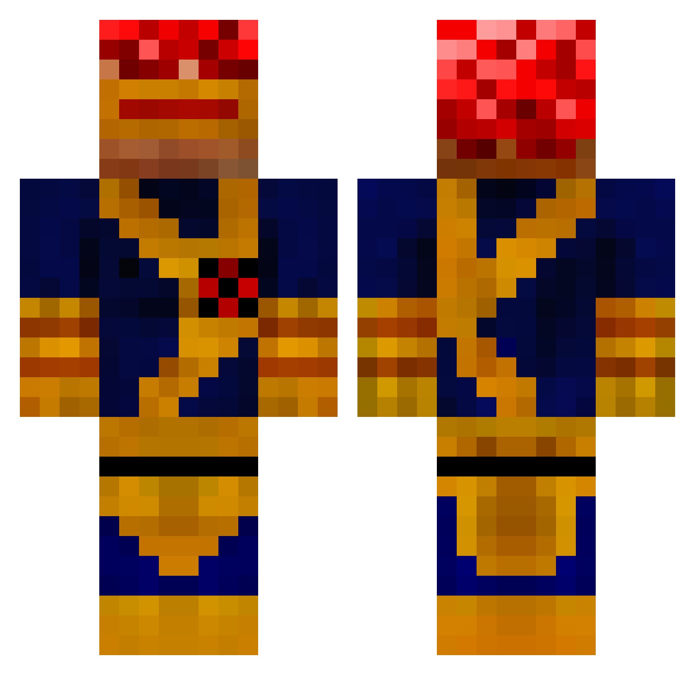 Dragonishere Minecraft skin, front and back view