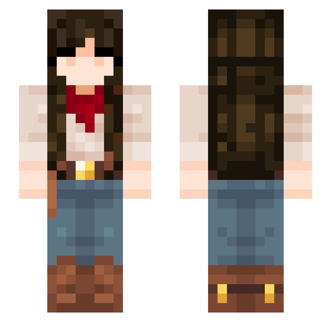 SparklyEyesKRM Minecraft skin, front and back view