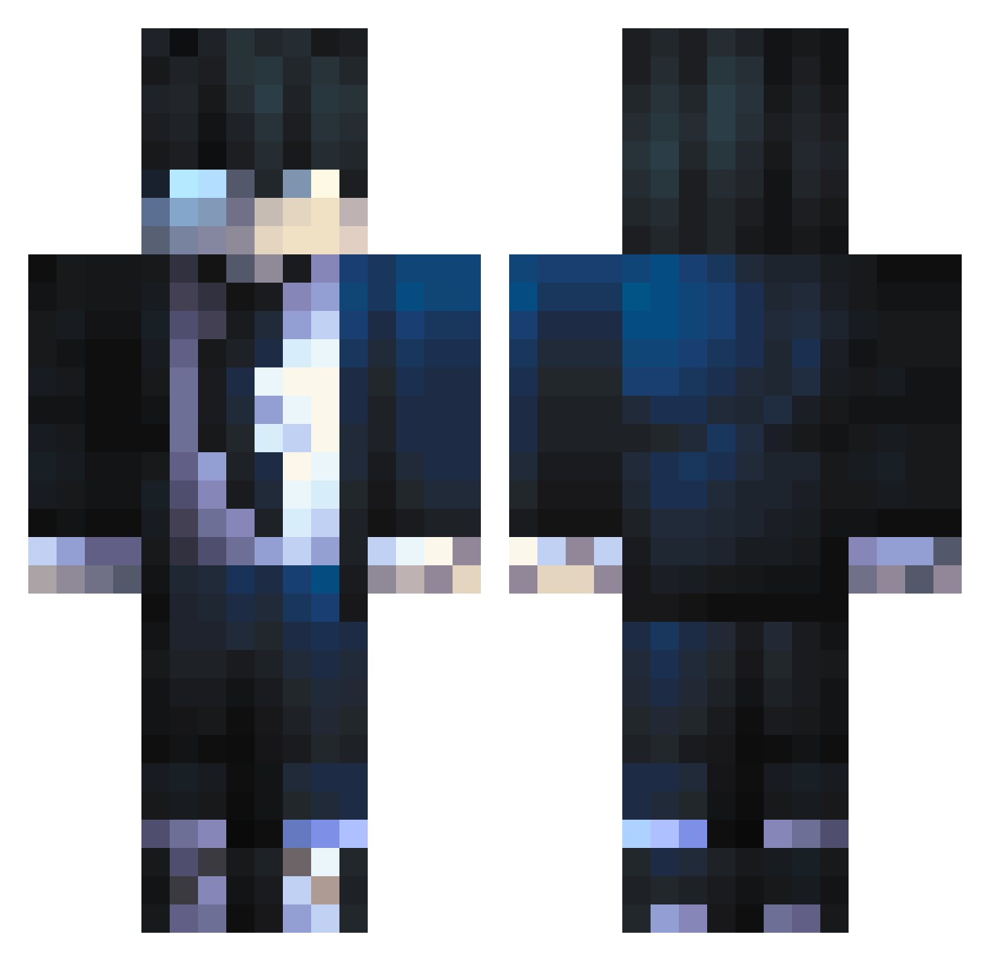 Silent_Leon Minecraft skin, front and back view