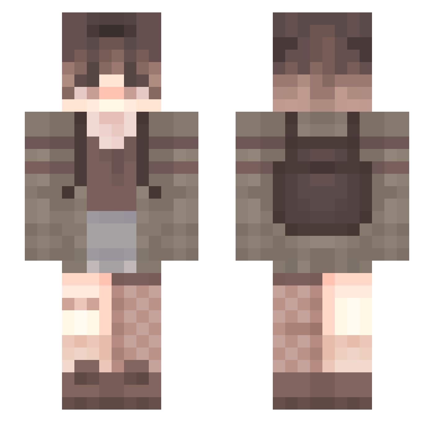 TetoPear00 Minecraft skin, front and back view