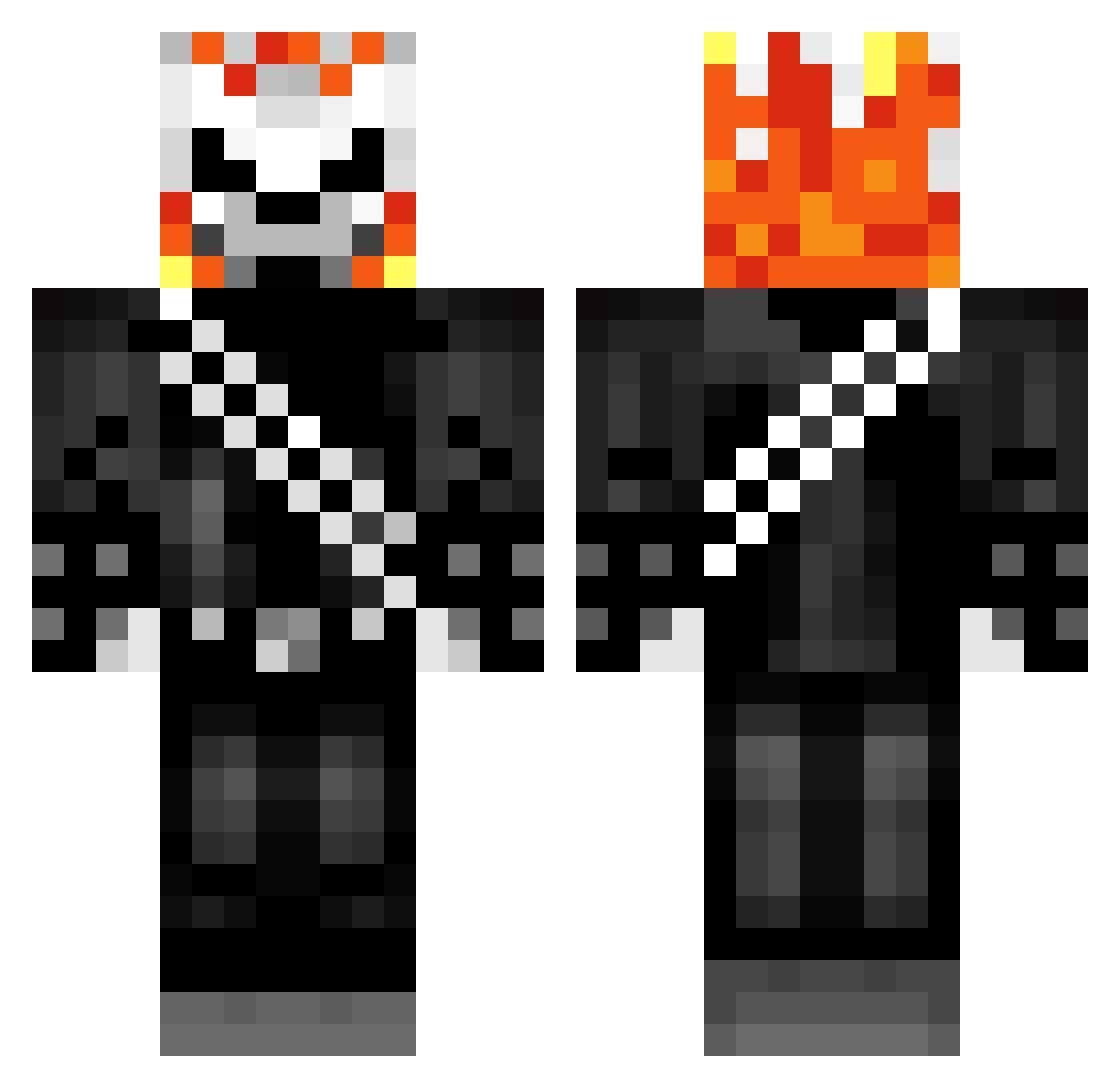 Ghostrider_10 Minecraft skin, front and back view