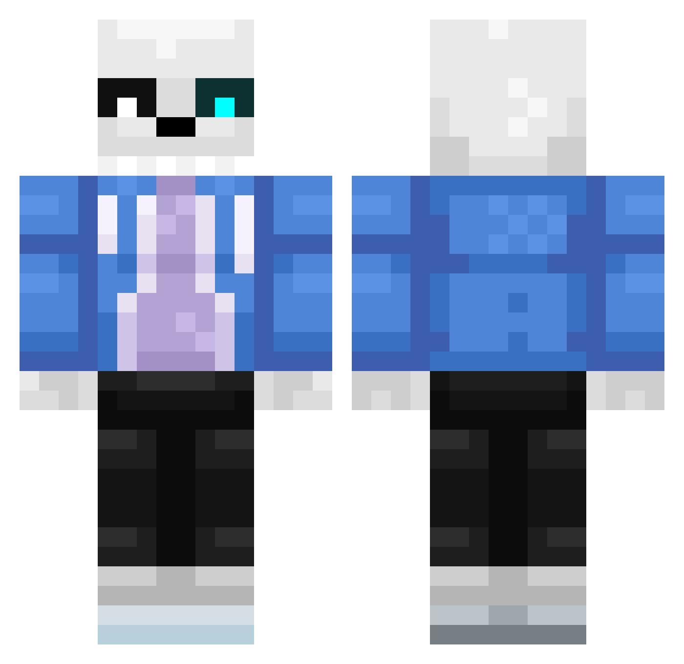 Slasshy Minecraft skin, front and back view