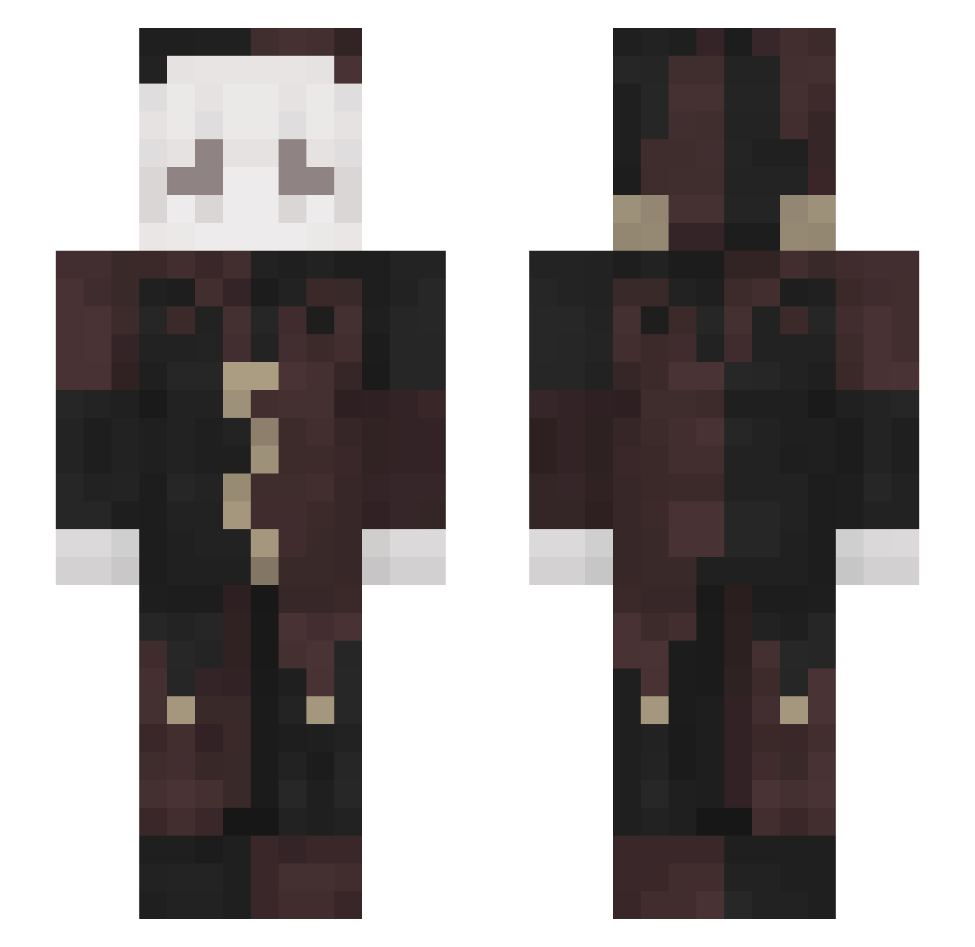 6oreguns Minecraft skin, front and back view