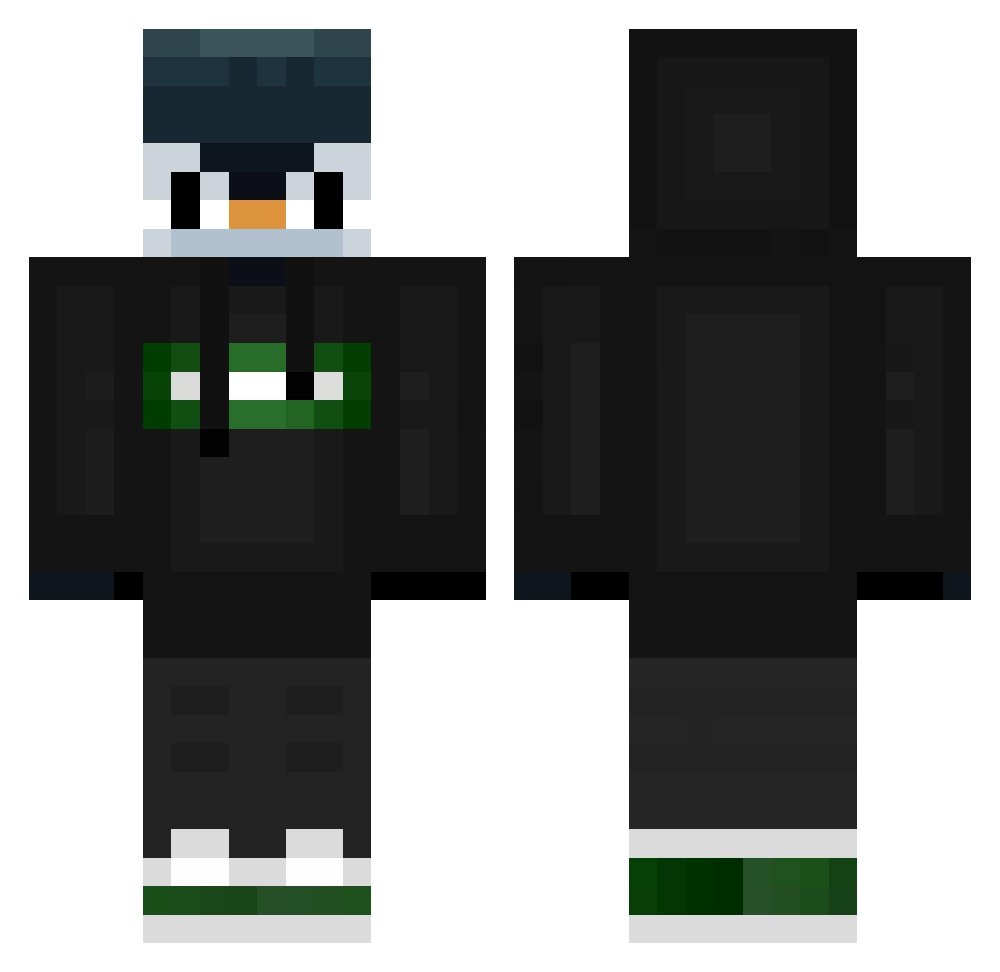 KennyluckyYT Minecraft skin, front and back view