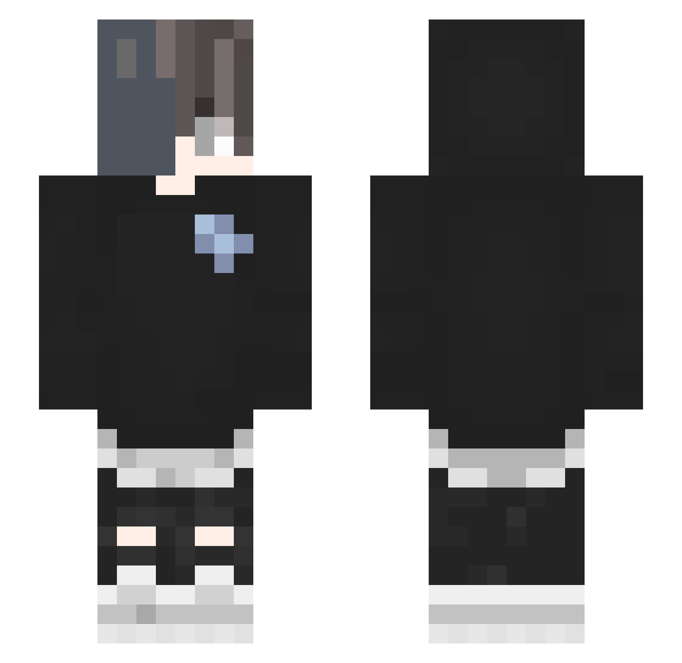 TheBozt Minecraft skin, front and back view