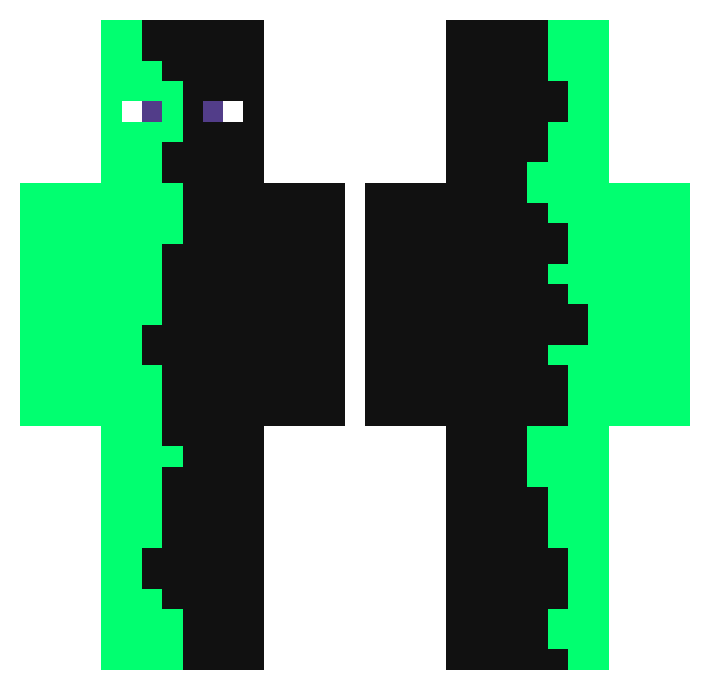 robiekupe0 Minecraft skin, front and back view