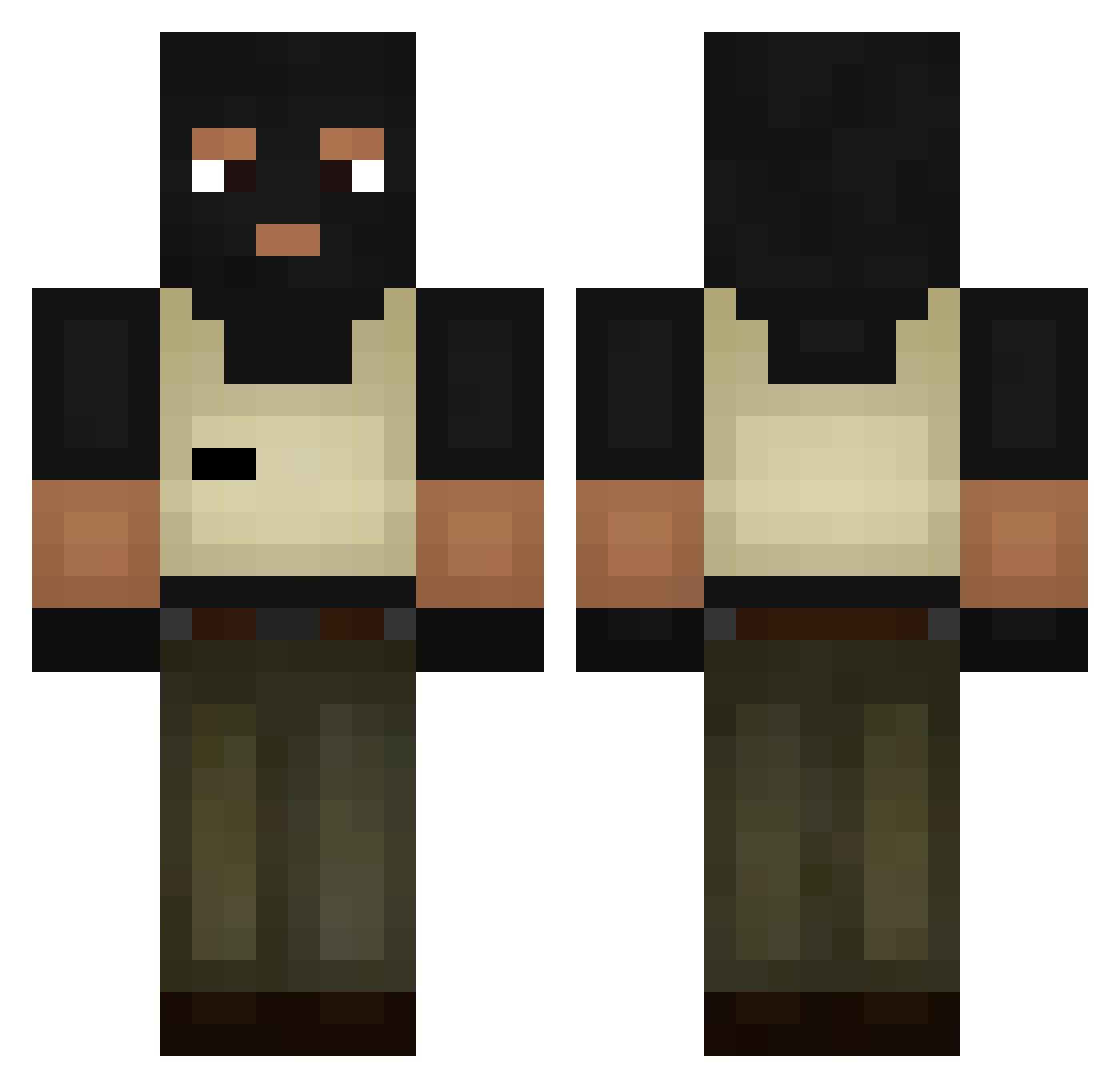 lautacerocinco Minecraft skin, front and back view
