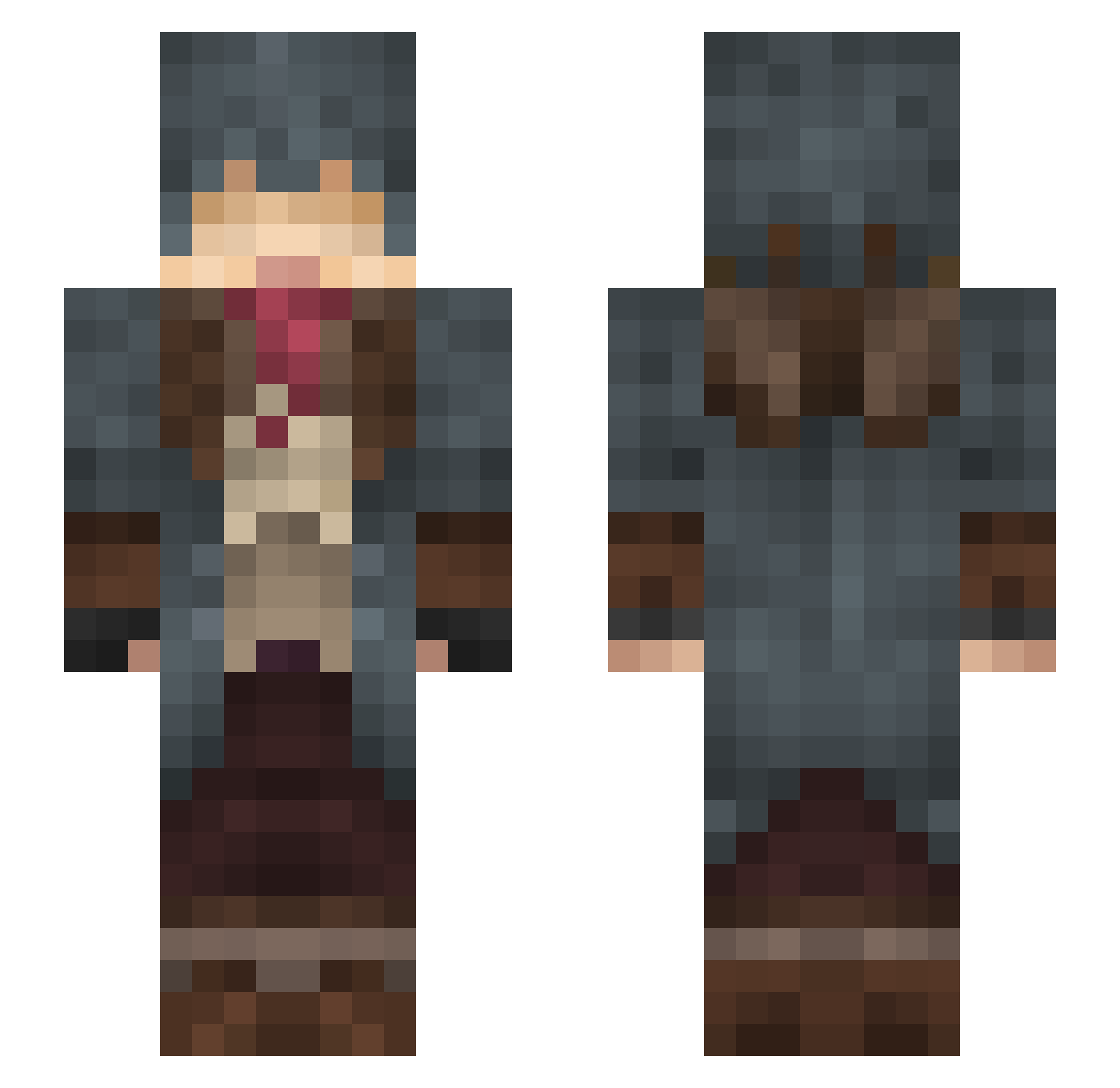 Bad_Clown Minecraft skin, front and back view