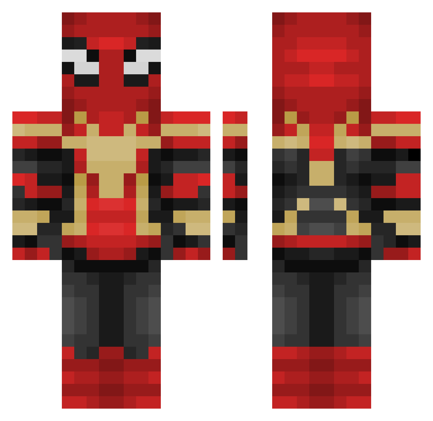 TomHito5 Minecraft skin, front and back view