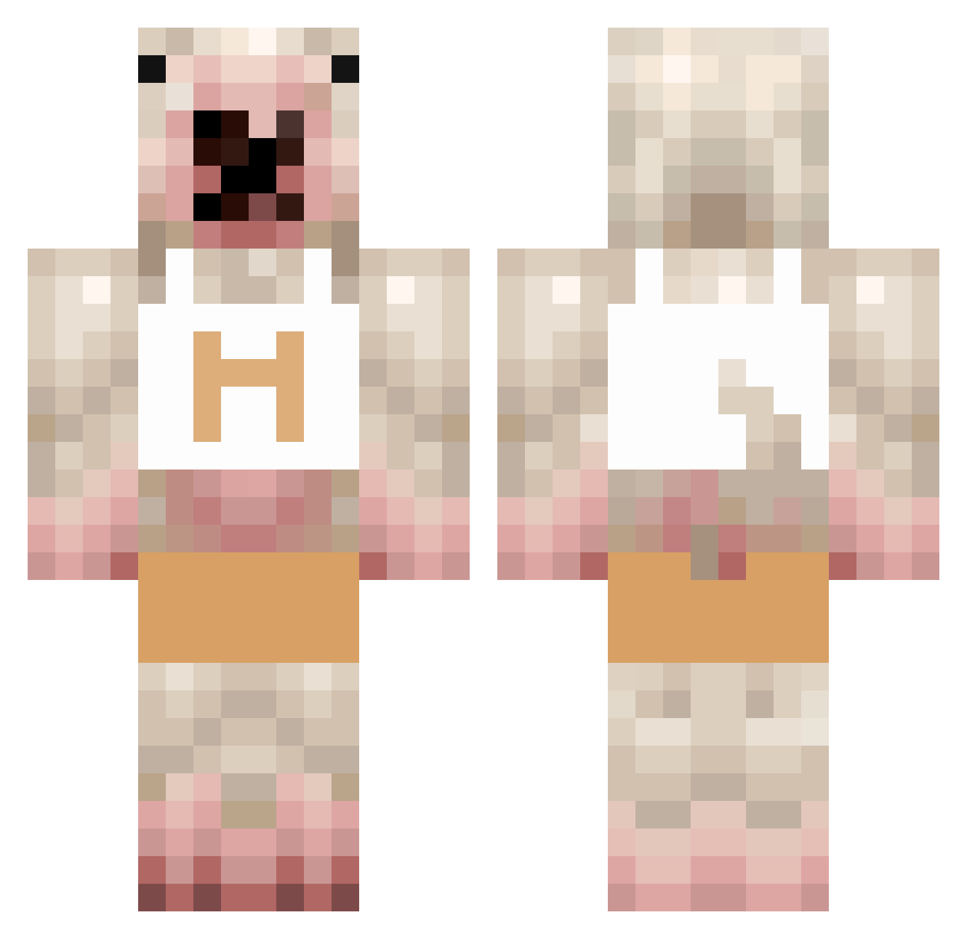DrewPBols Minecraft skin, front and back view