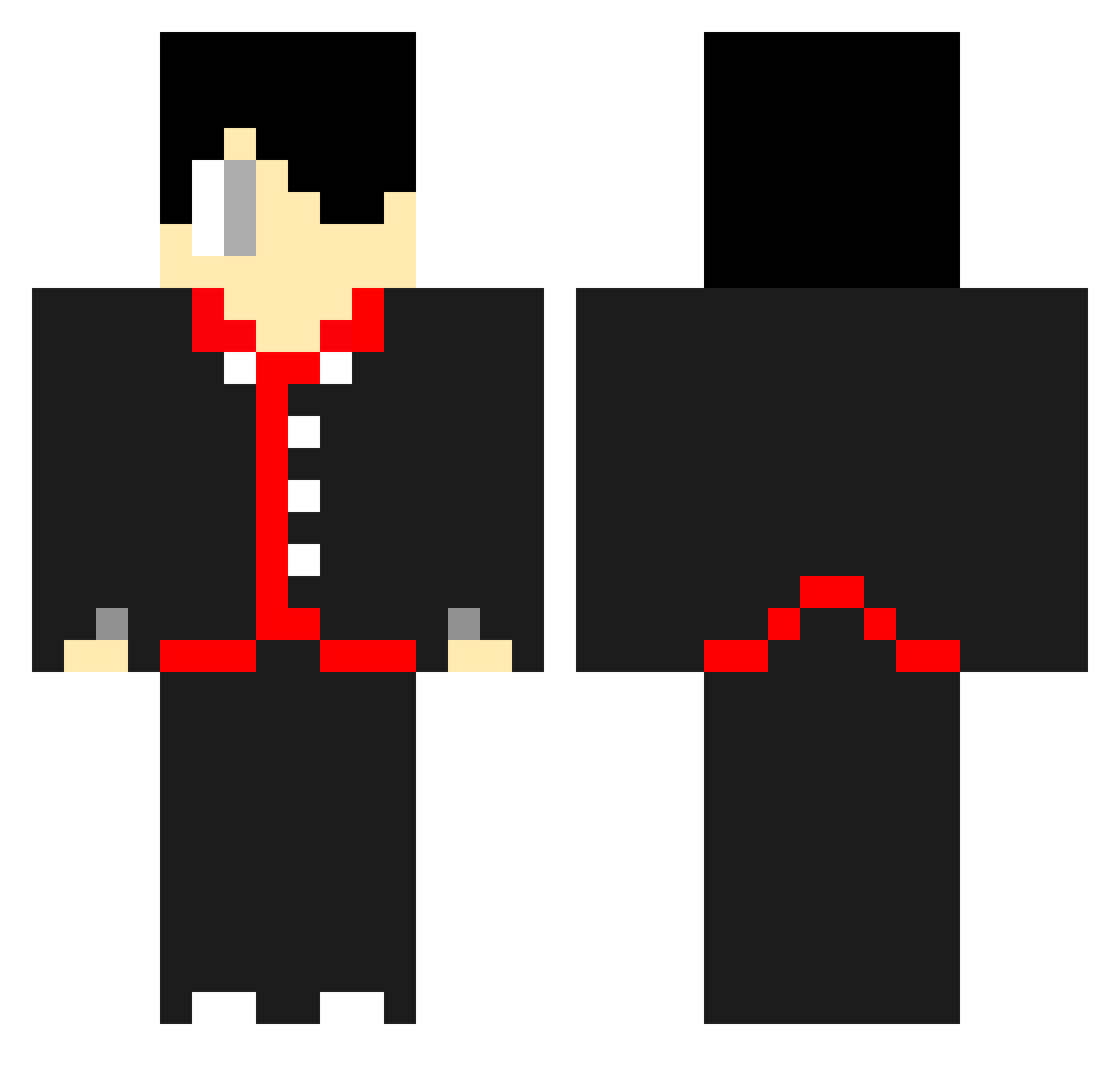 Presa Minecraft skin, front and back view