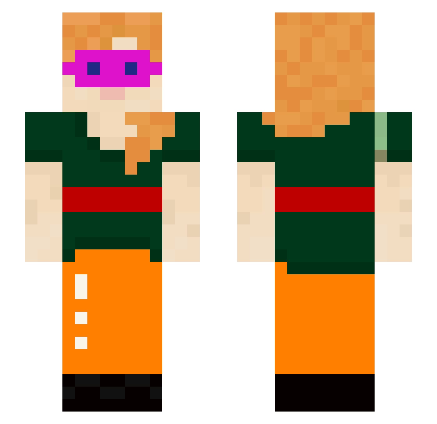 amlichy Minecraft skin, front and back view