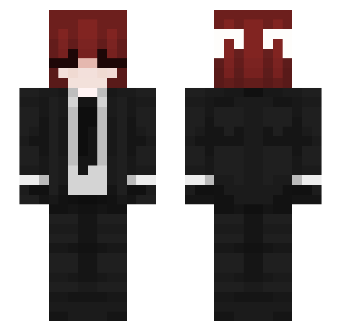sad_2fan Minecraft skin, front and back view