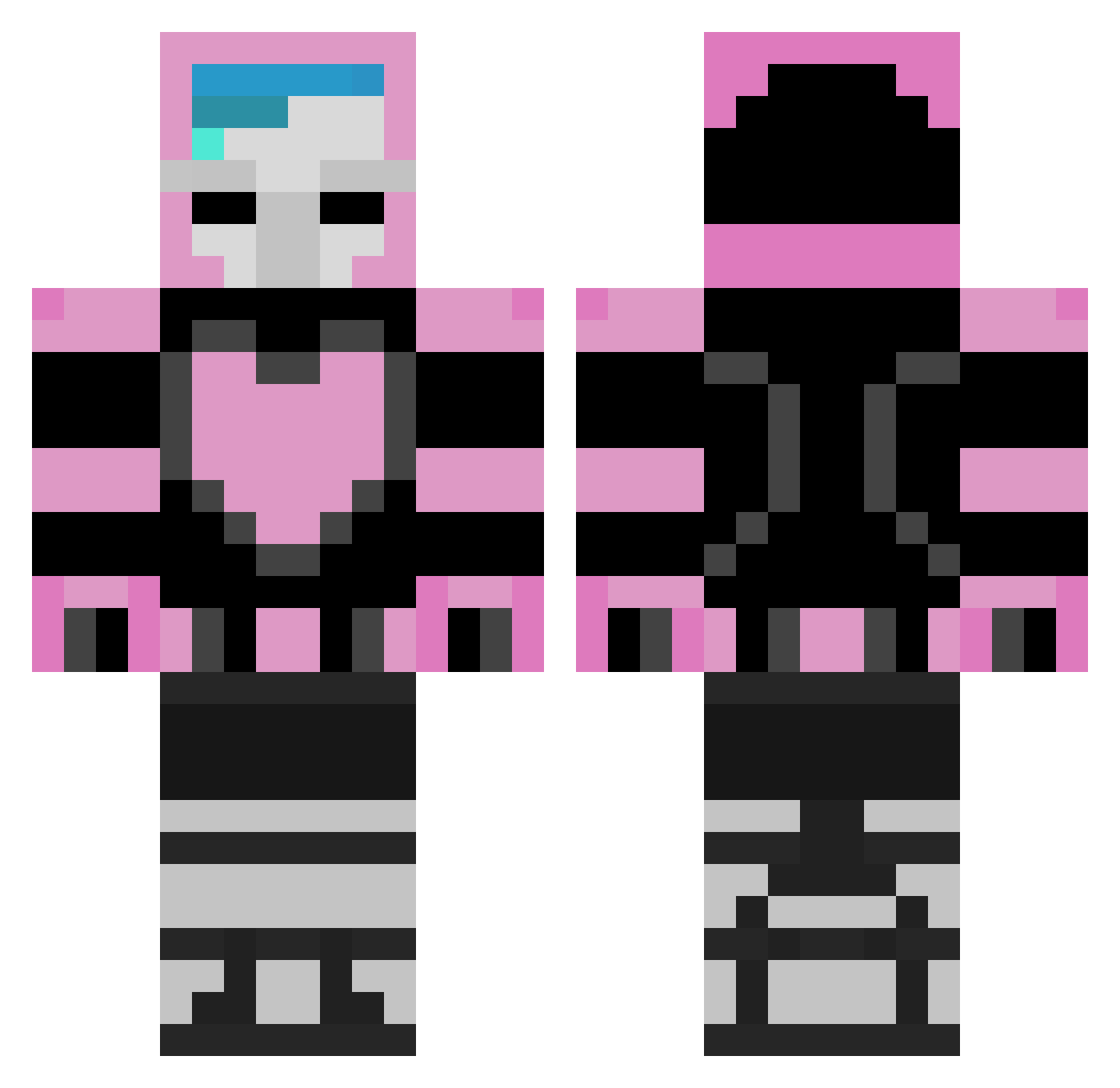 soyJAVA Minecraft skin, front and back view