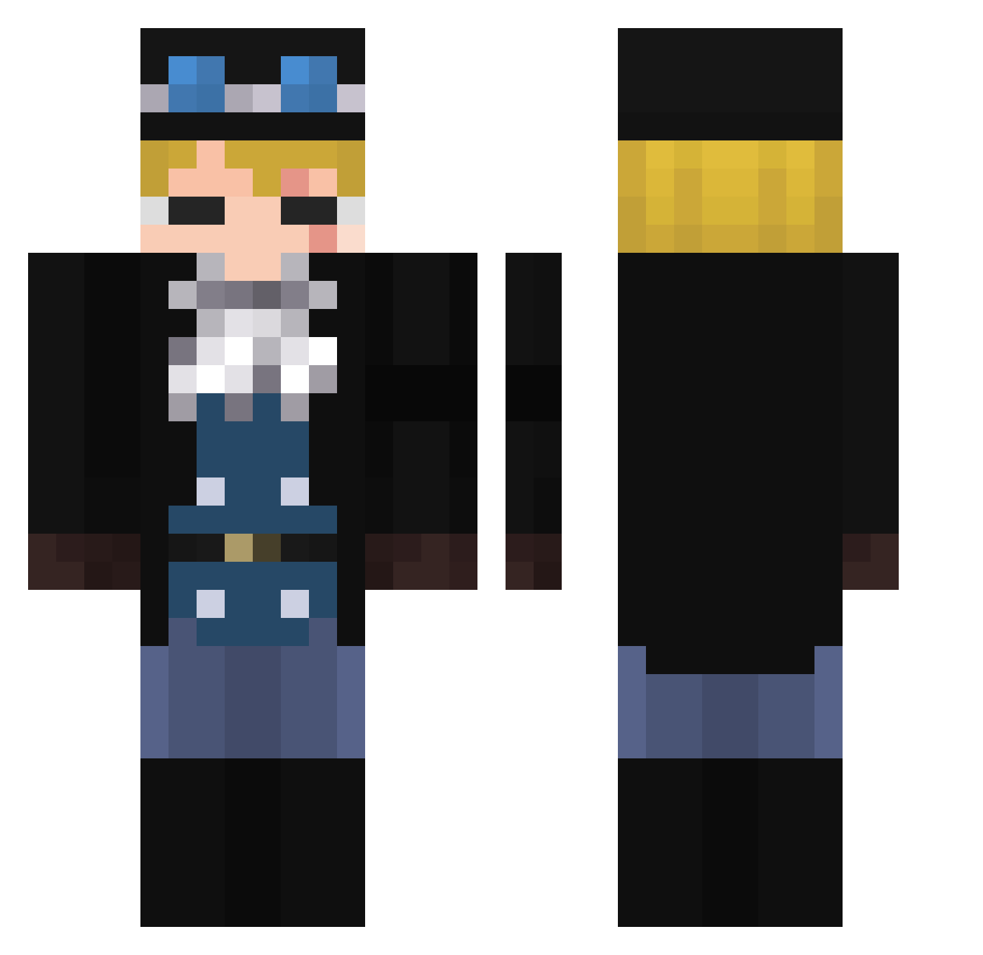 decapain Minecraft skin, front and back view