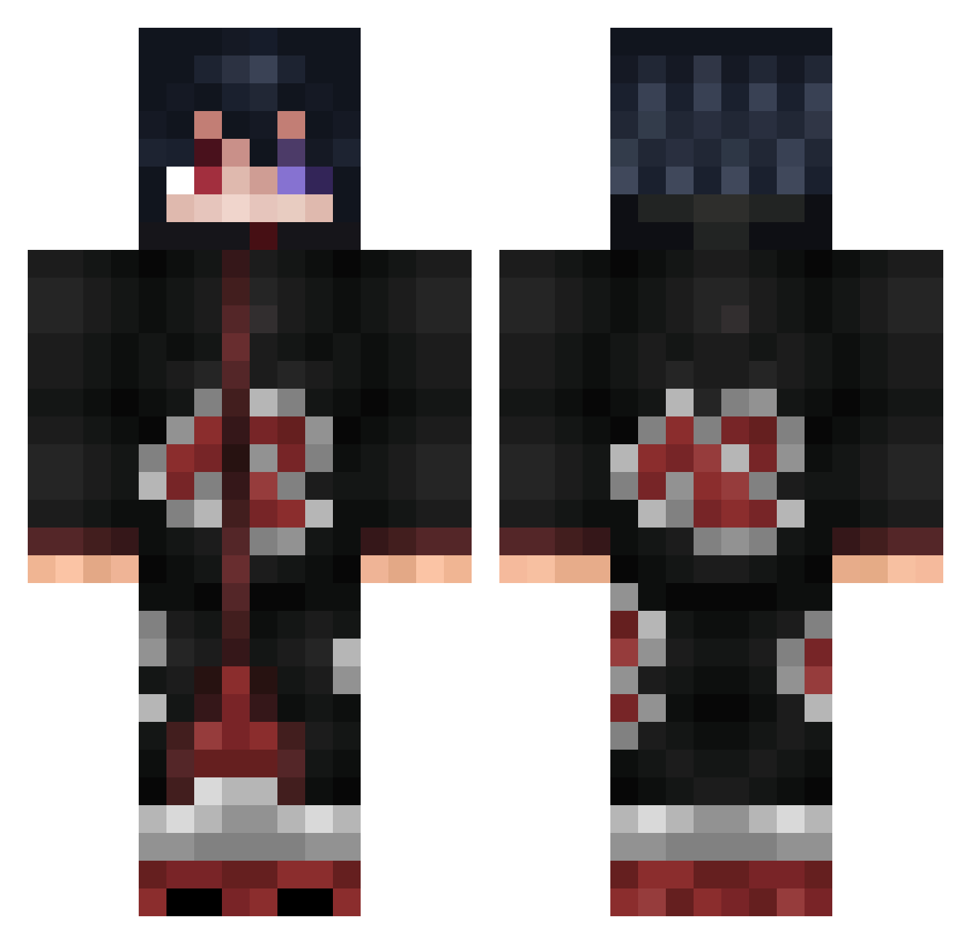UzumakiISasuke Minecraft skin, front and back view