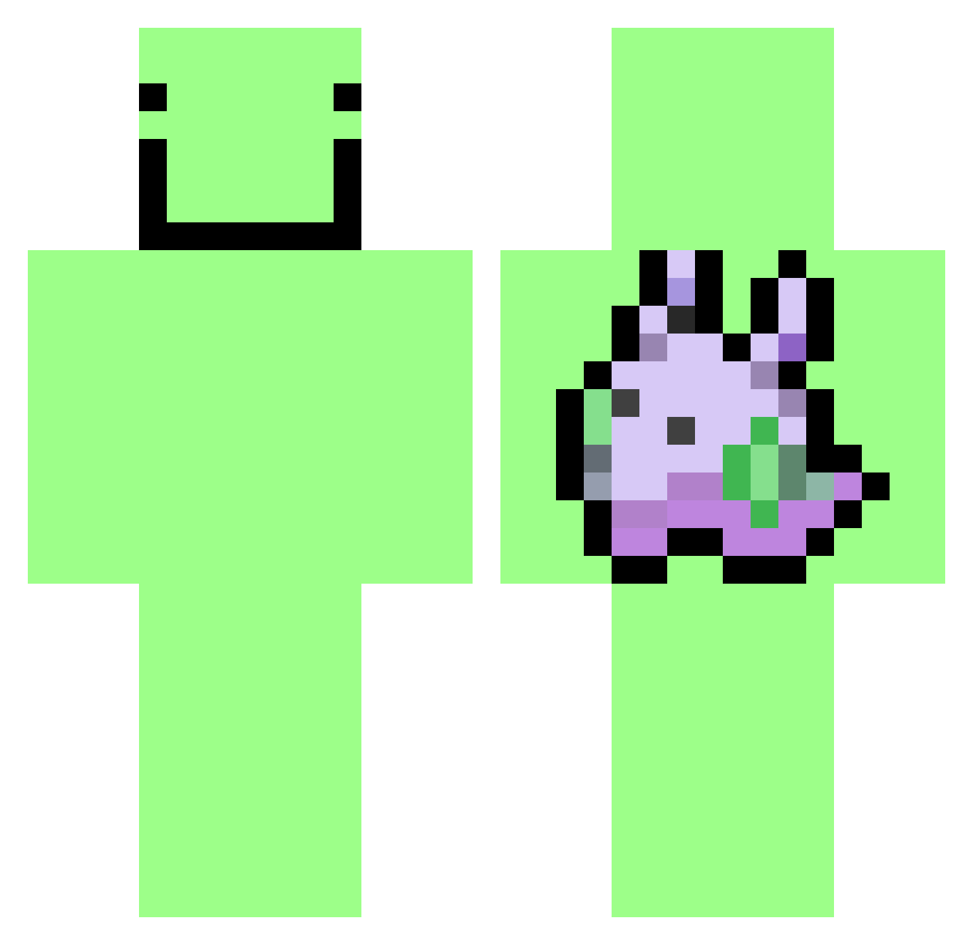fruitberries Minecraft skin, front and back view