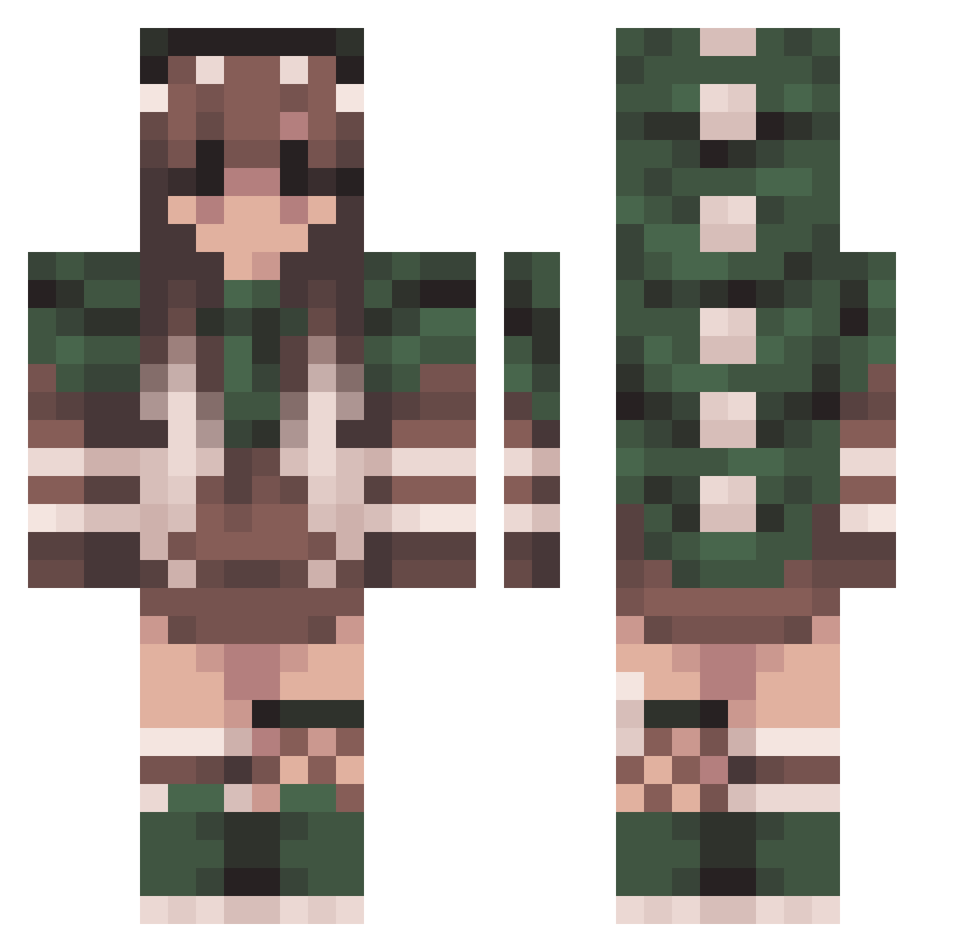 Yuki_Storms Minecraft skin, front and back view