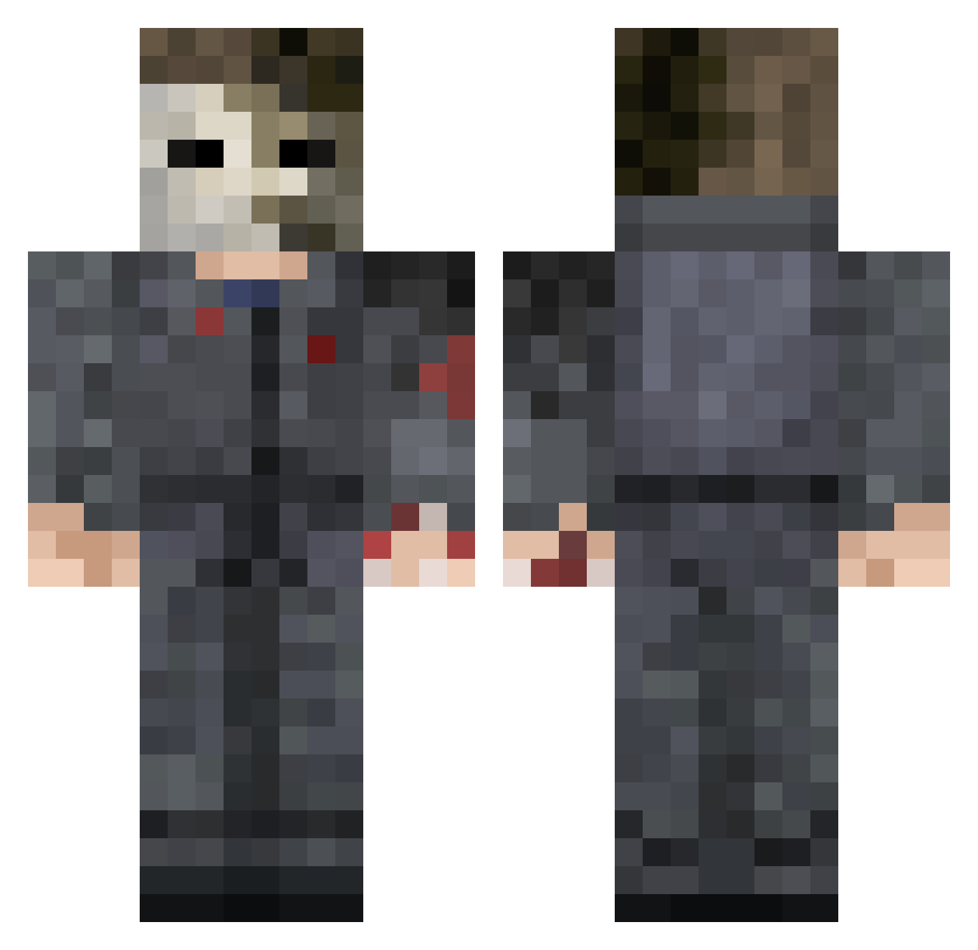 Azrelll Minecraft skin, front and back view
