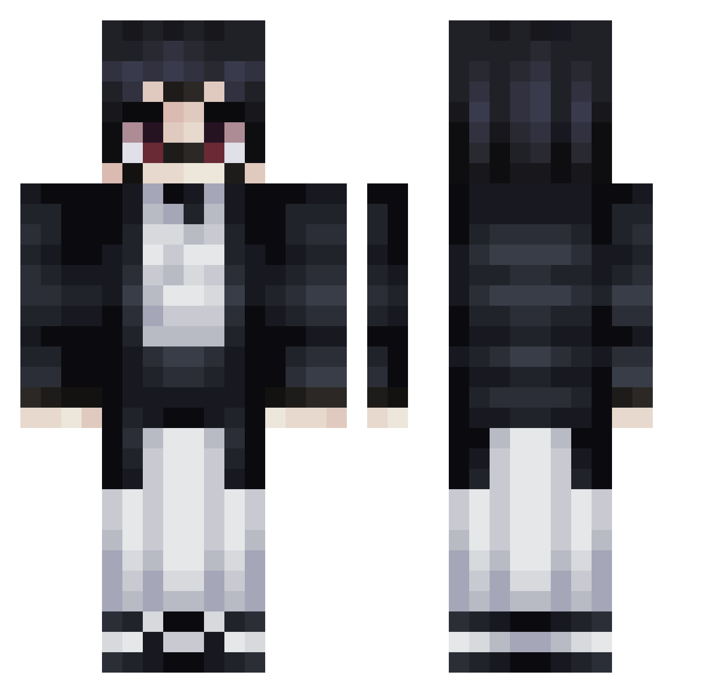 GhostReplayz475 Minecraft skin, front and back view