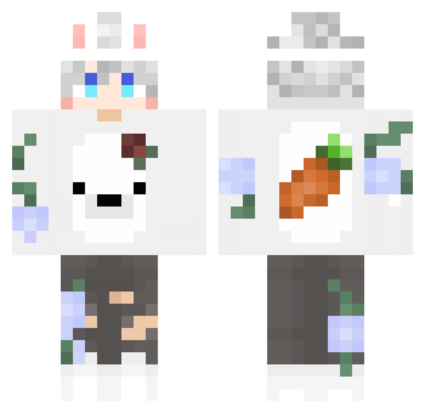 mysteryxi Minecraft skin, front and back view