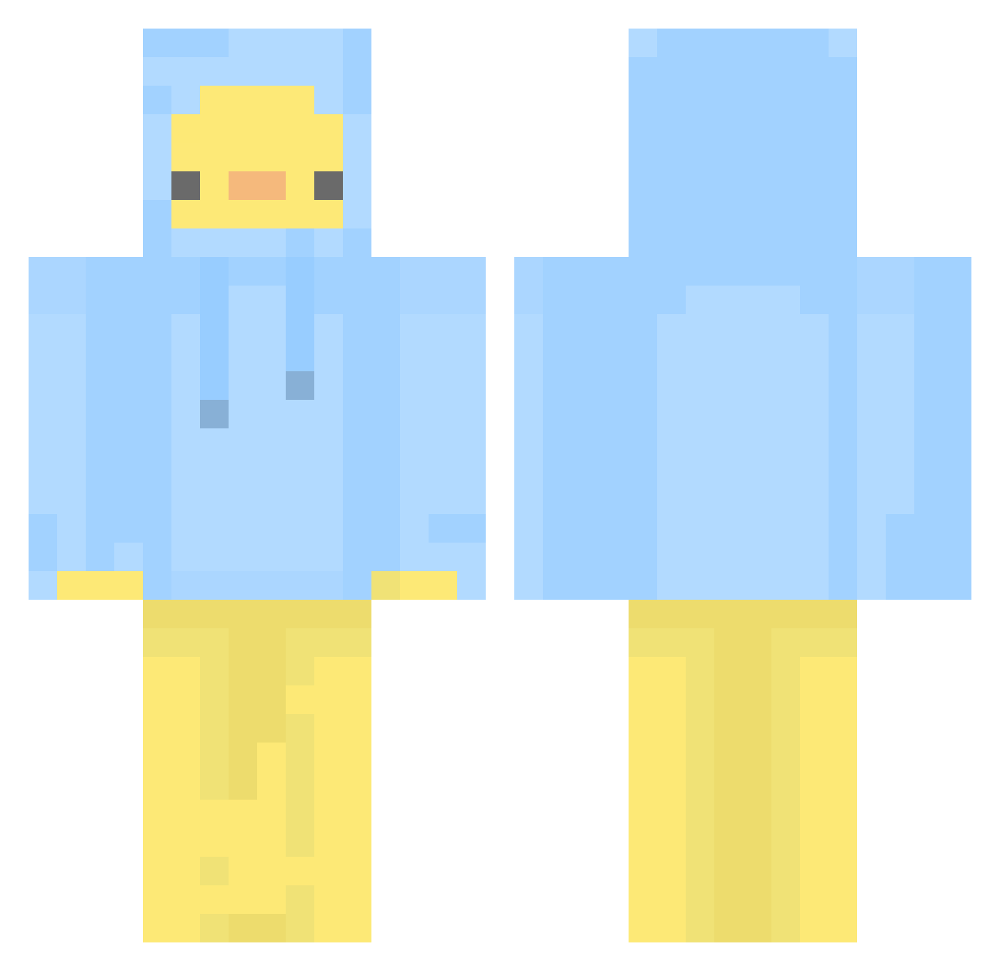 pollofritto32 Minecraft skin, front and back view
